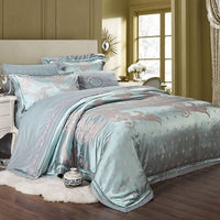 HKM-231251 Luxury Ice Silk Jacquard Linen and Cotton Bedding Set in Various Colors - 4 Piece Collection