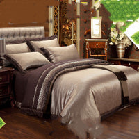 HKM-231251 Luxury Ice Silk Jacquard Linen and Cotton Bedding Set in Various Colors - 4 Piece Collection