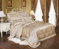 HKM-231251 Luxury Ice Silk Jacquard Linen and Cotton Bedding Set in Various Colors - 4 Piece Collection