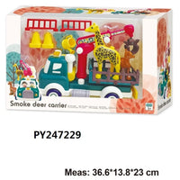 HKM-231315 Diy Assembly Building Blocks Set - Water Spray Fruit Transport Cart Educational Toy for Kids