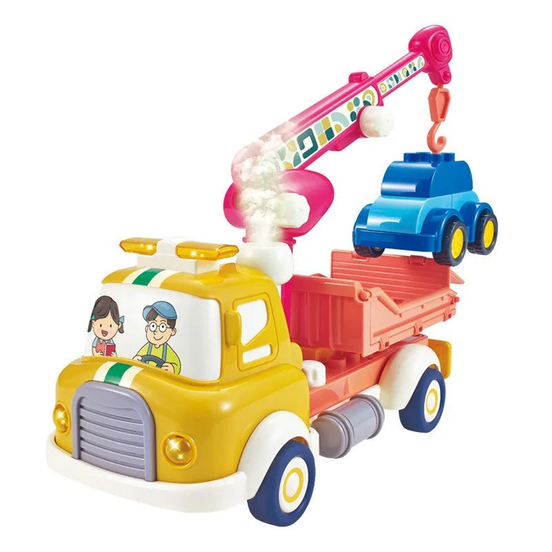 KTX-231315 Diy Assembly Building Blocks Set - Water Spray Fruit Transport Cart Educational Toy for Kids