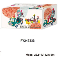 HKM-231315 Diy Assembly Building Blocks Set - Water Spray Fruit Transport Cart Educational Toy for Kids