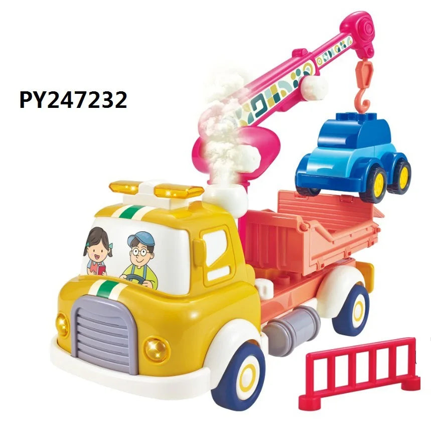 KTX-231315 Diy Assembly Building Blocks Set - Water Spray Fruit Transport Cart Educational Toy for Kids