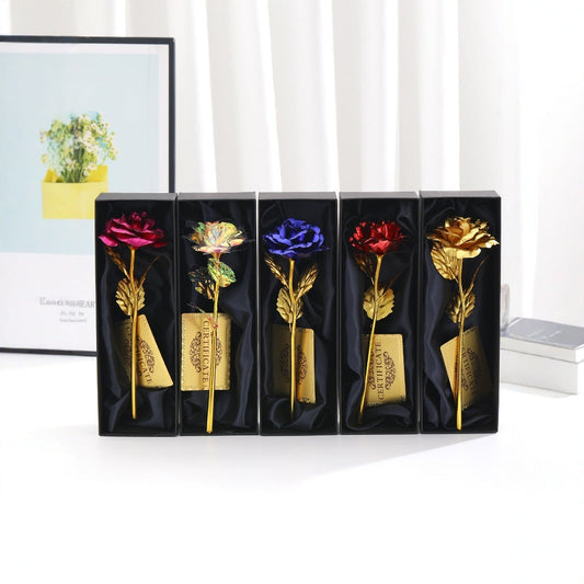 KTX-231571 Gold Foil Rose - Creative Gift for Holidays and Special Occasions in Various Colors