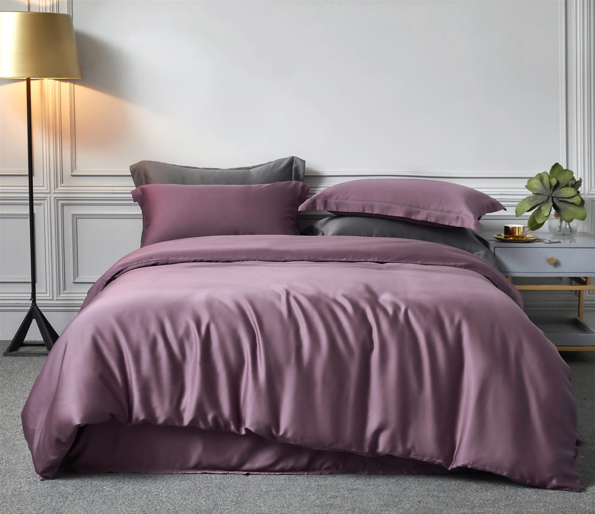 HKM-231635 Double-sided Fine Tencel Bed Set in Various Modern Colors with Smooth Finish
