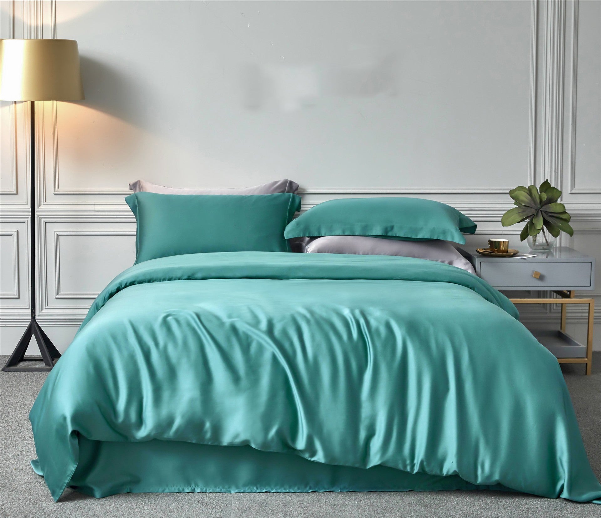 HKM-231635 Double-sided Fine Tencel Bed Set in Various Modern Colors with Smooth Finish
