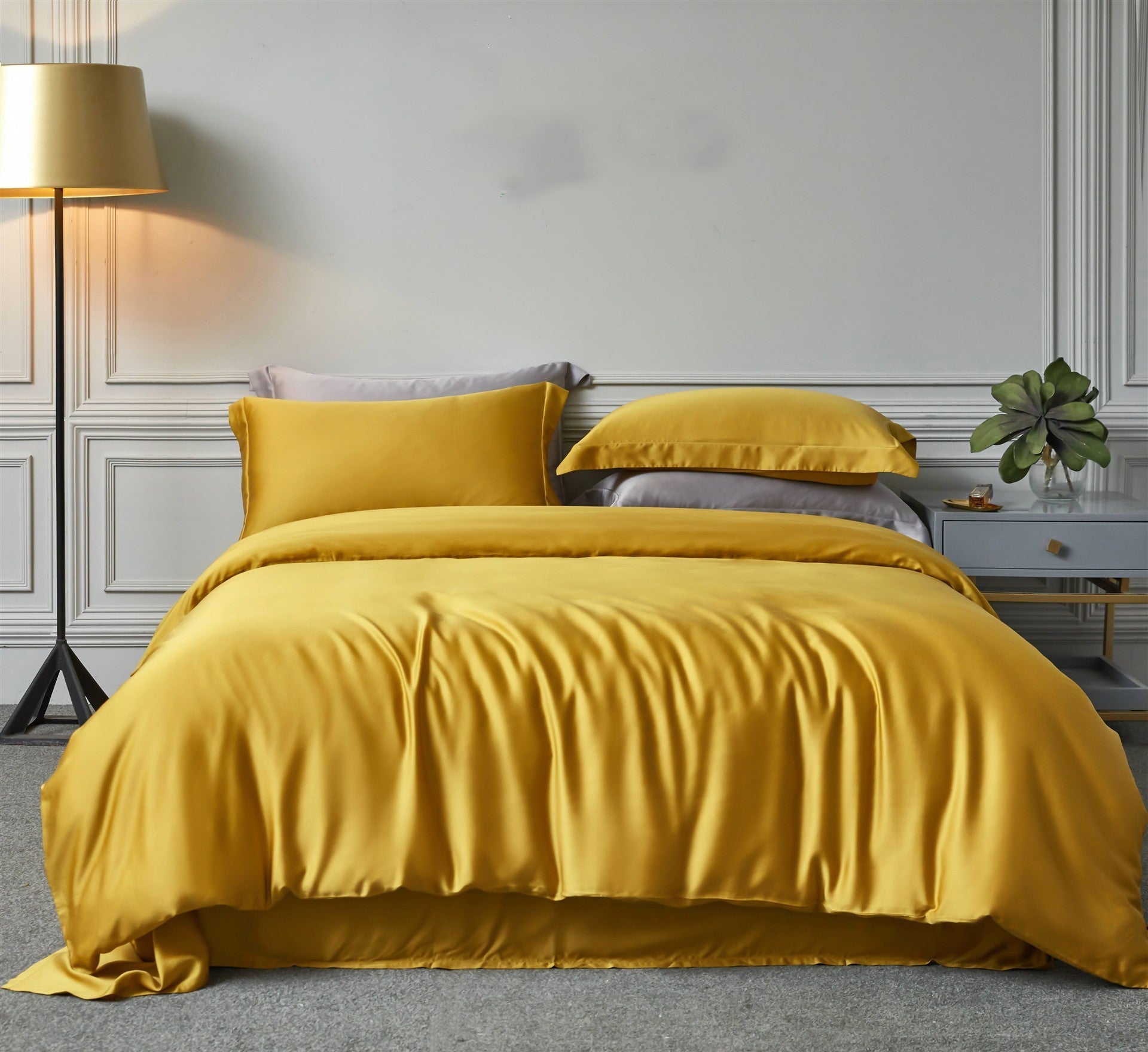 HKM-231635 Double-sided Fine Tencel Bed Set in Various Modern Colors with Smooth Finish