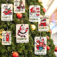 HKM-231763 Creative Wooden Christmas Wallet Decorative Pendant - Modern Art Design, 4 x 6 inches