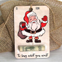 HKM-231763 Creative Wooden Christmas Wallet Decorative Pendant - Modern Art Design, 4 x 6 inches