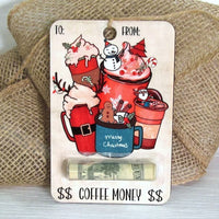 HKM-231763 Creative Wooden Christmas Wallet Decorative Pendant - Modern Art Design, 4 x 6 inches