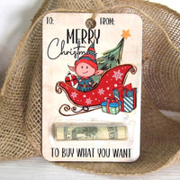 HKM-231763 Creative Wooden Christmas Wallet Decorative Pendant - Modern Art Design, 4 x 6 inches