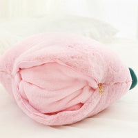 HKM-231763 Fruit Plush Toy Peach Cushion with Blanket - Soft PP Cotton Filling, 40x35cm Pillow Size
