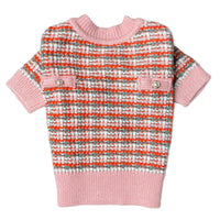 HKM-231891 Pet Small Fragrance Cardigan in Pink Wool - Cozy Sweater for All Genders