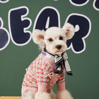 HKM-231891 Pet Small Fragrance Cardigan in Pink Wool - Cozy Sweater for All Genders