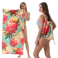 HKM-231891 Versatile Microfiber Beach Towel and Bag Storage - Multiple Colors Available