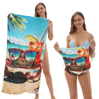 HKM-231891 Versatile Microfiber Beach Towel and Bag Storage - Multiple Colors Available