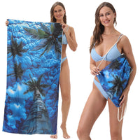 HKM-231891 Versatile Microfiber Beach Towel and Bag Storage - Multiple Colors Available