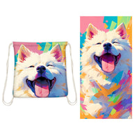 HKM-231891 Versatile Microfiber Beach Towel and Bag Storage - Multiple Colors Available