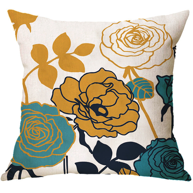 HKM-232019 Geometric Abstract Linen Pillowcase - Nordic Style Cushion Cover