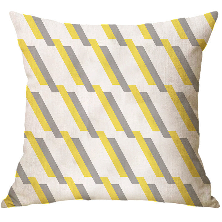 HKM-232019 Geometric Abstract Linen Pillowcase - Nordic Style Cushion Cover