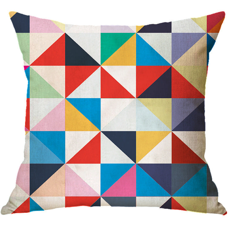 HKM-232019 Geometric Abstract Linen Pillowcase - Nordic Style Cushion Cover