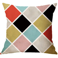 HKM-232019 Geometric Abstract Linen Pillowcase - Nordic Style Cushion Cover