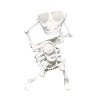 HKM-232275 Dancing Skeleton Wind-Up Toy - 17cm Pink Skull Figure for Halloween Fun