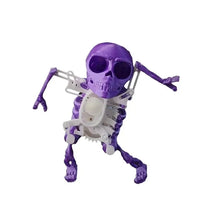 HKM-232275 Dancing Skeleton Wind-Up Toy - 17cm Pink Skull Figure for Halloween Fun