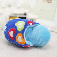 HKM-232275 Dazzle Colour Stripe Slippers with Pet-Wool and Built-In Sound Toy