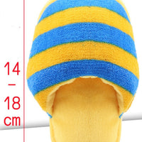 HKM-232275 Dazzle Colour Stripe Slippers with Pet-Wool and Built-In Sound Toy