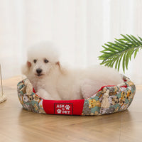 HKM-232275 Winter Warm Plush Thickened Canvas Pet Nest in Various Colors