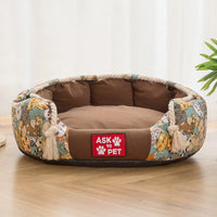 HKM-232275 Winter Warm Plush Thickened Canvas Pet Nest in Various Colors