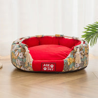HKM-232275 Winter Warm Plush Thickened Canvas Pet Nest in Various Colors