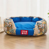 HKM-232275 Winter Warm Plush Thickened Canvas Pet Nest in Various Colors