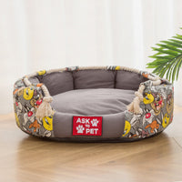 HKM-232275 Winter Warm Plush Thickened Canvas Pet Nest in Various Colors