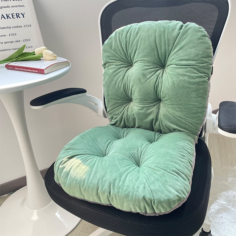 HKM-232531 Integrated Seat Cushion with Solid Color Backrest - Available in Light Pink, Beige, Light Gray, Light Brown, Bright Yellow, Grass Green