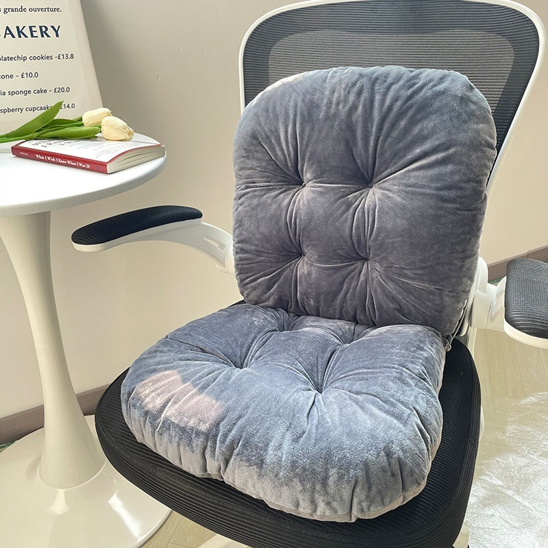 HKM-232531 Integrated Seat Cushion with Solid Color Backrest - Available in Light Pink, Beige, Light Gray, Light Brown, Bright Yellow, Grass Green
