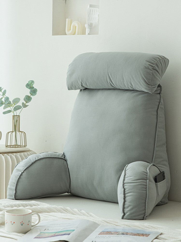 HKM-232595 Humanoid Waist Protection Cushion - Solid Color Bedside & Office Pillow with Headrest Options