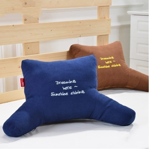 HKM-232595 Humanoid Waist Protection Cushion - Solid Color Bedside & Office Pillow with Headrest Options