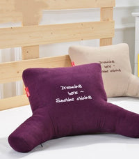 HKM-232595 Humanoid Waist Protection Cushion - Solid Color Bedside & Office Pillow with Headrest Options