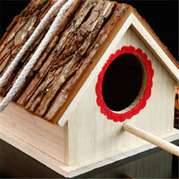 HKM-232723 Outdoor Paulownia Bird House for Parrots - Modern Nesting Box with Polished Finish