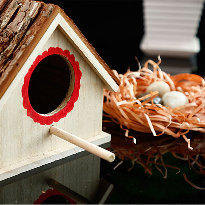 HKM-232723 Outdoor Paulownia Bird House for Parrots - Modern Nesting Box with Polished Finish