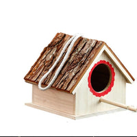 HKM-232723 Outdoor Paulownia Bird House for Parrots - Modern Nesting Box with Polished Finish