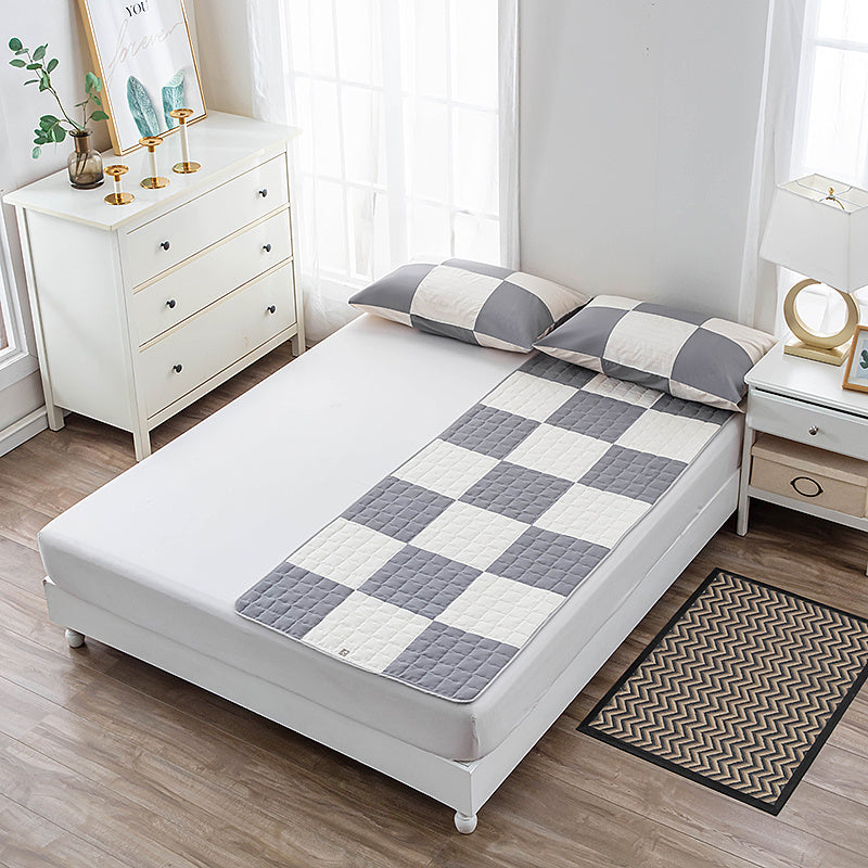 HKM-232787 Antibacterial Silver Fiber Cotton Fitted Sheet with Anti-Skid Pillow Cases - Geometric Modern Design