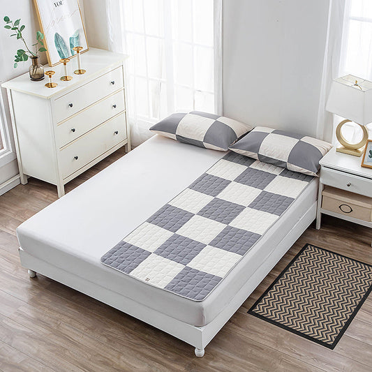 HKM-232787 Antibacterial Silver Fiber Cotton Fitted Sheet with Anti-Skid Pillow Cases - Geometric Modern Design