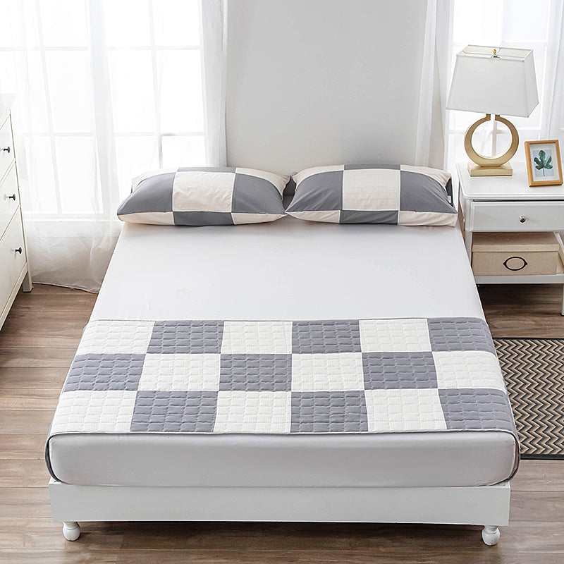HKM-232787 Antibacterial Silver Fiber Cotton Fitted Sheet with Anti-Skid Pillow Cases - Geometric Modern Design