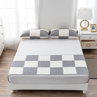 HKM-232787 Antibacterial Silver Fiber Cotton Fitted Sheet with Anti-Skid Pillow Cases - Geometric Modern Design