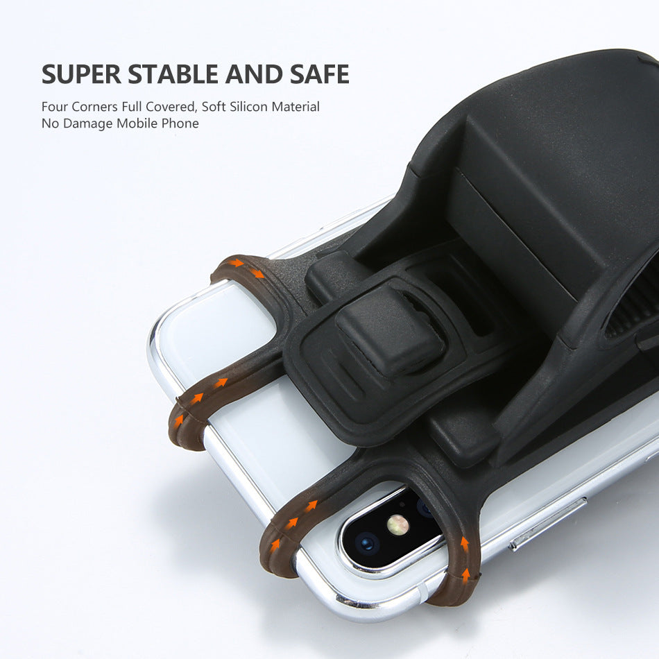 HKM-232851 Universal Bicycle Phone Holder with Flexible Silicone Design, Fits 4-6.3 Inch Devices