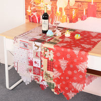 HKM-232915 Floral and Plaid Decorative Table Runner, PVC Tablecloth for Home or Holiday Use, 180x35.5cm