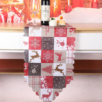 HKM-232915 Floral and Plaid Decorative Table Runner, PVC Tablecloth for Home or Holiday Use, 180x35.5cm